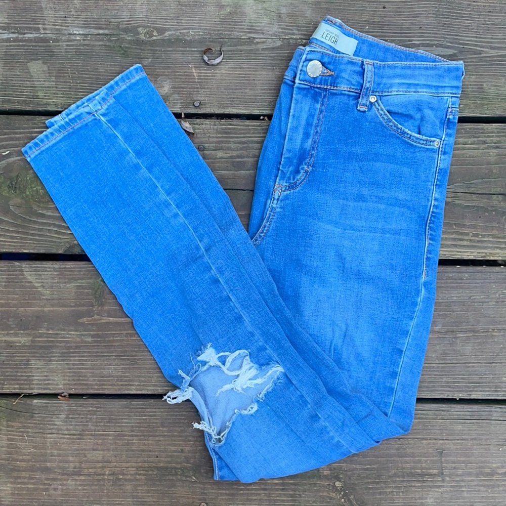 Topshop Moto Leigh Distressed Skinny Jeans